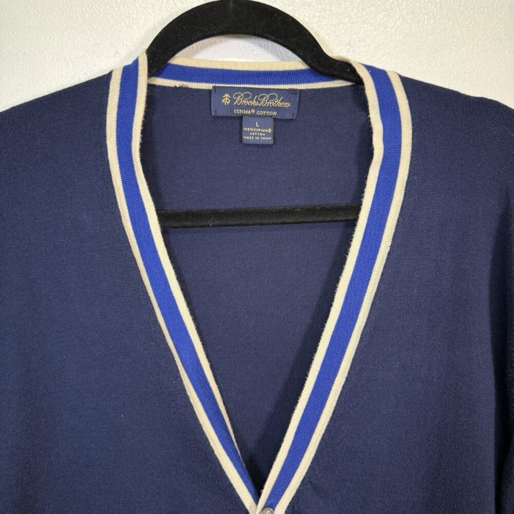 Brooks Brothers Button Up Color Block Cardigan Na… - image 5